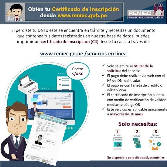 Obtén tu Certificado de Inscripción del DNI en Perú